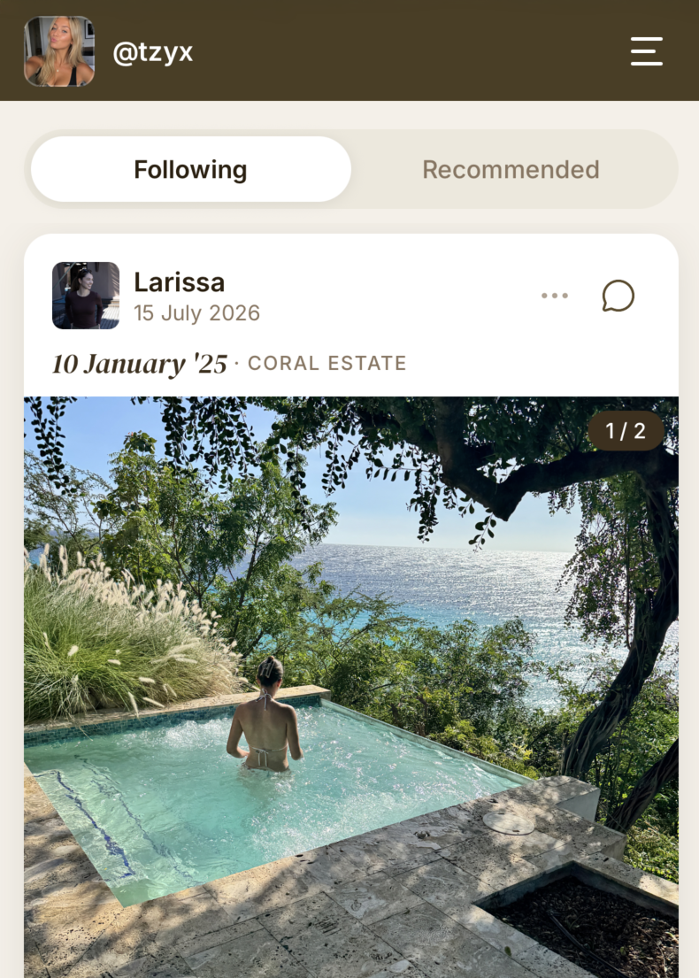 The SomeTimes feed, showing friends' recent memories